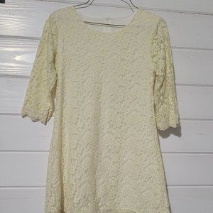 Girls cream lace dress size 10